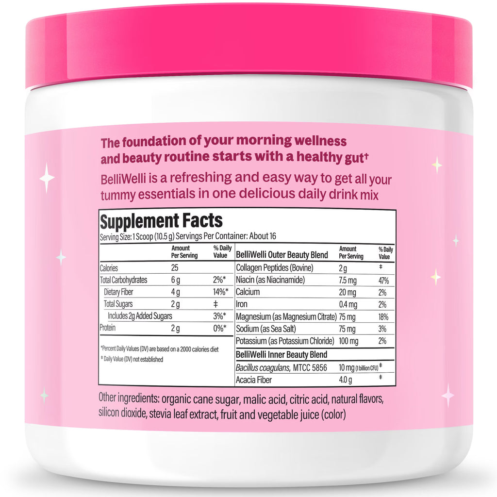 BelliWelli 4-in-1 Daily Fiber Supplement,