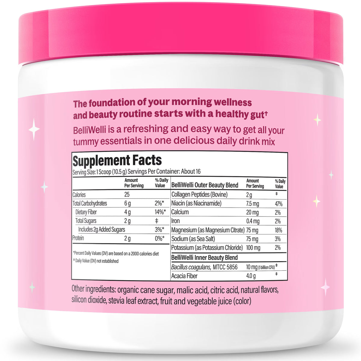 BelliWelli 4-in-1 Daily Fiber Supplement,