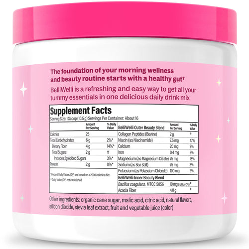 BelliWelli 4-in-1 Daily Fiber Supplement,