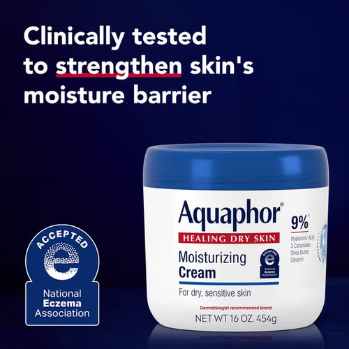 Aquaphor Moisturizing Face and Body Cream, 16 oz Jar