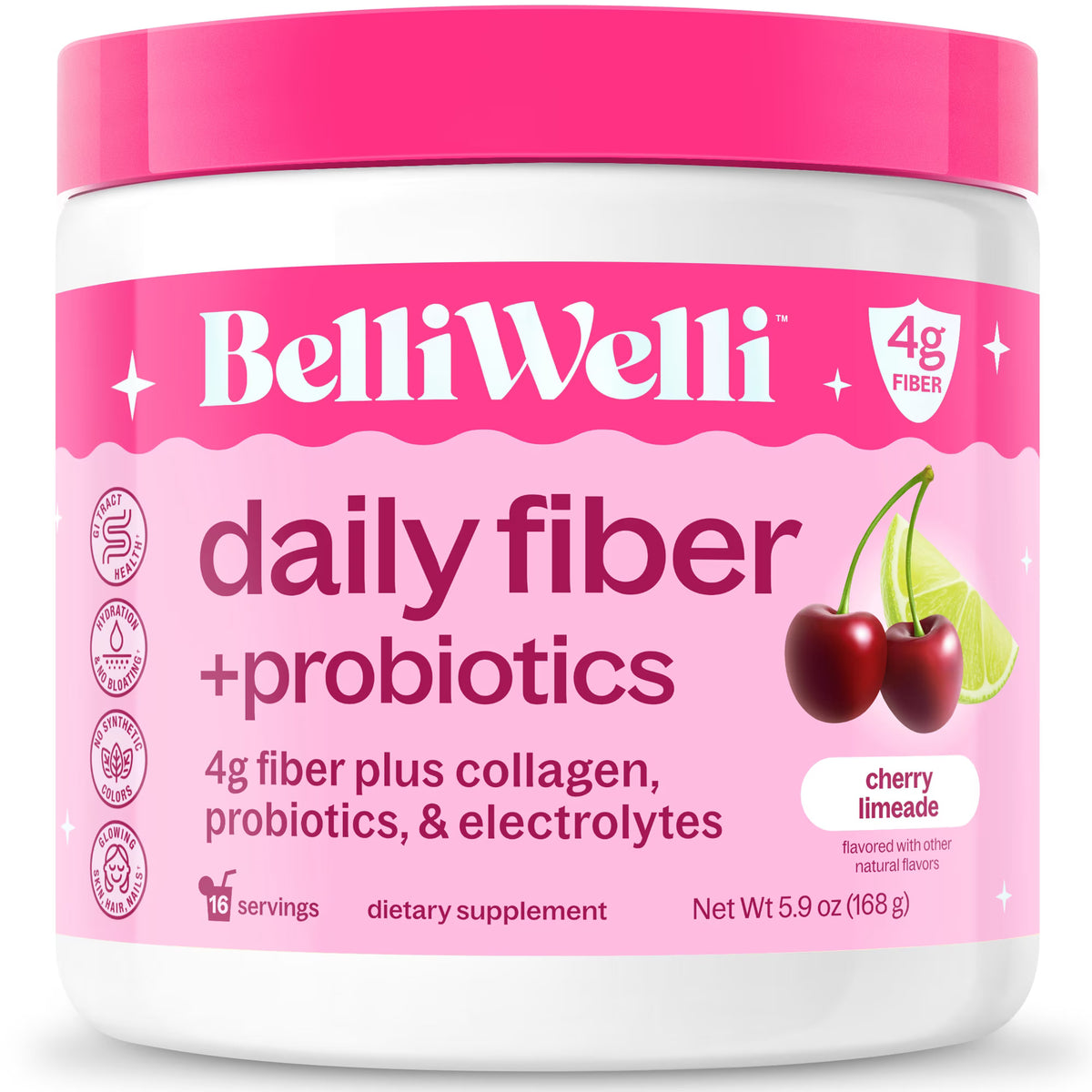 BelliWelli 4-in-1 Daily Fiber Supplement,